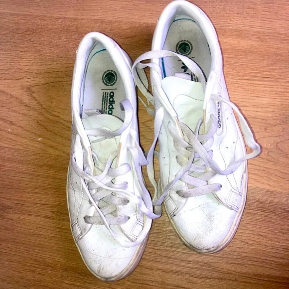 Shoes | Adidas Original Vegan White Low Tops Mens 85 Decent Condition |  Poshmark